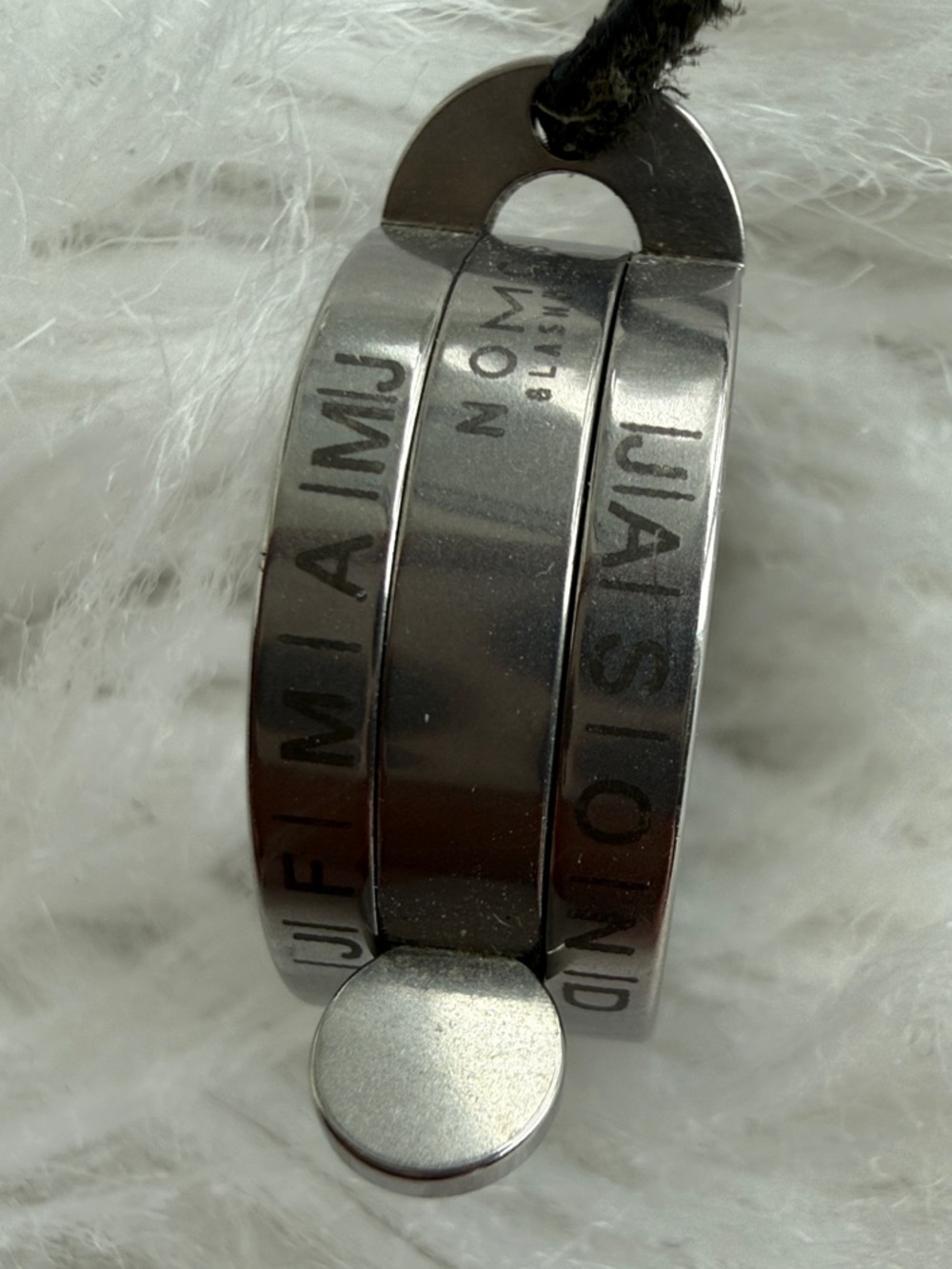 Round Stainless Steel Spinner time and date telling Necklace